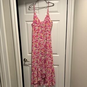 Pink Lily Floral High Low Dress